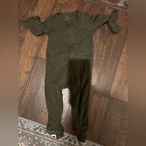 Caden Lane Olive Green Kids One Piece Footie Sleeper